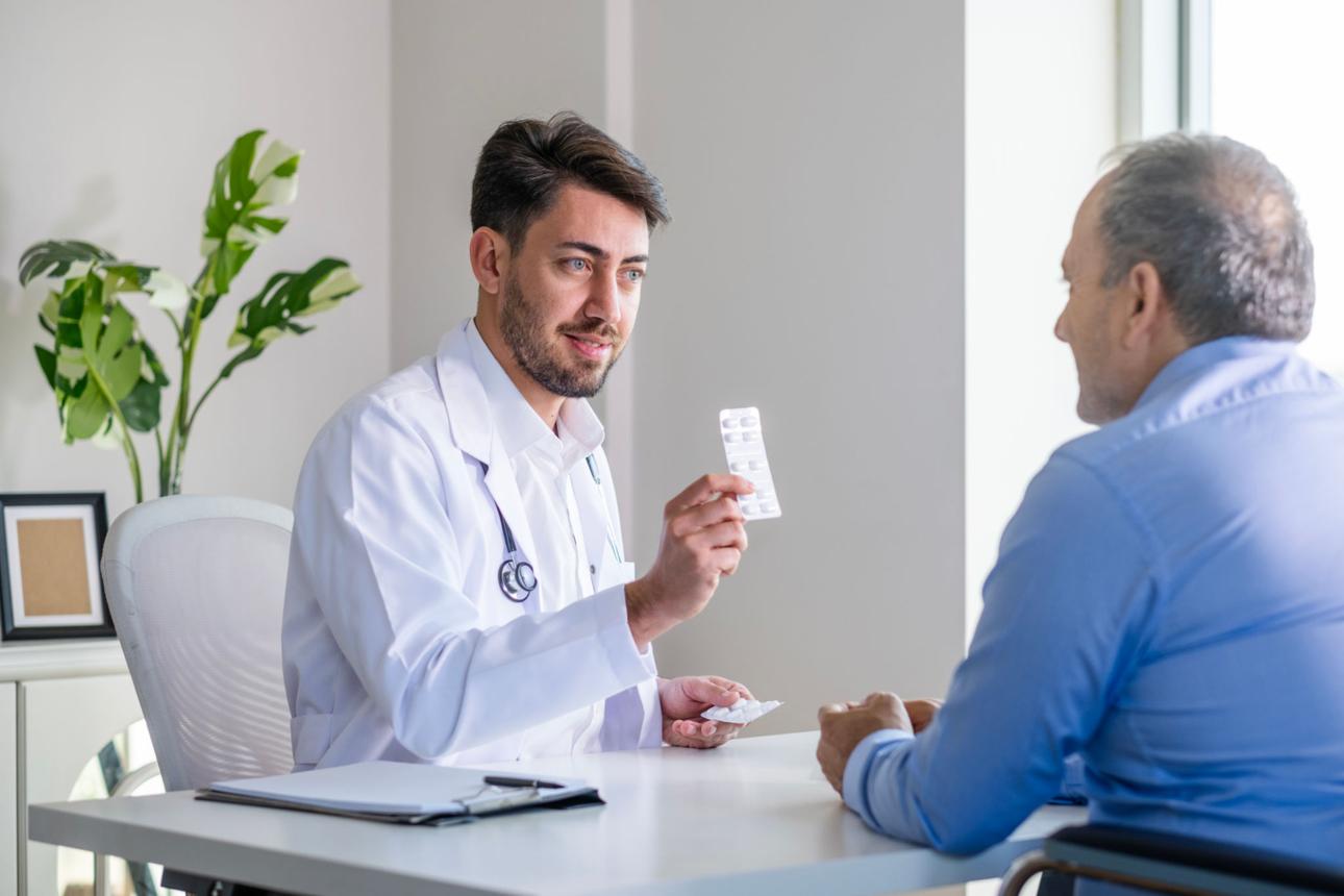 Doctor talking to a patient in CLINIC